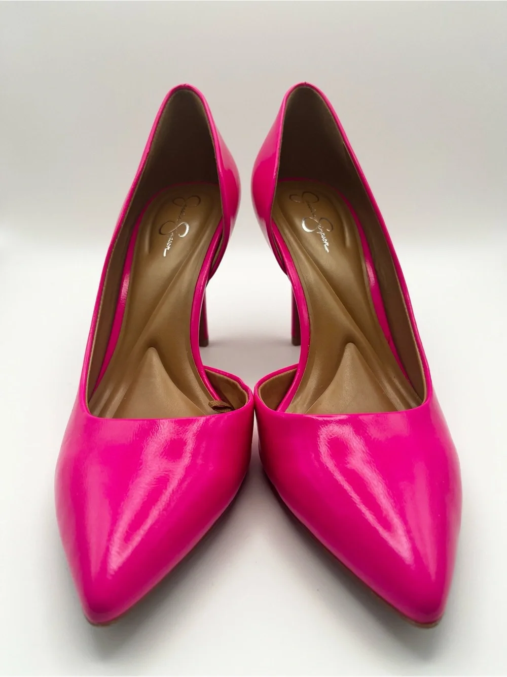 Jessica Simpson Hot Pink Pointed-Toe Stiletto Heels Barbie core Pumps Size 8.5